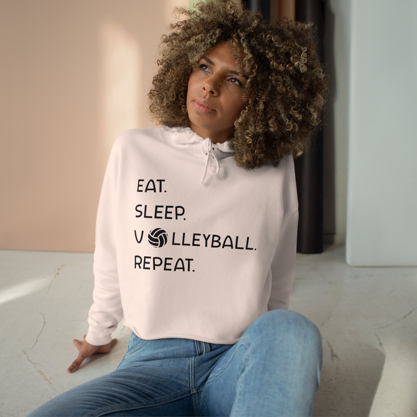 Eat. Sleep. Volleyball. - Women's Crop Hoodie