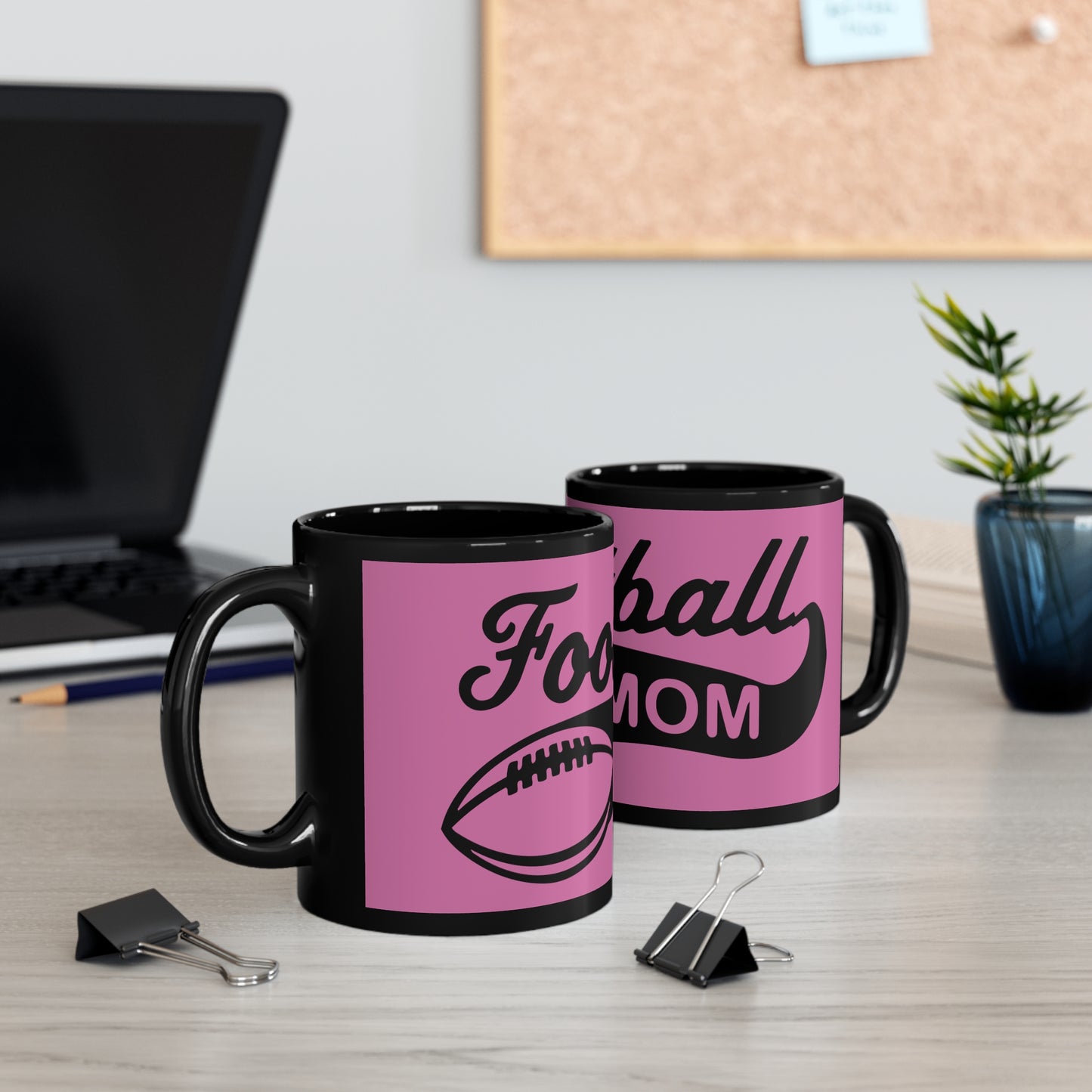 Football Mom Pink and Black 11oz Mug