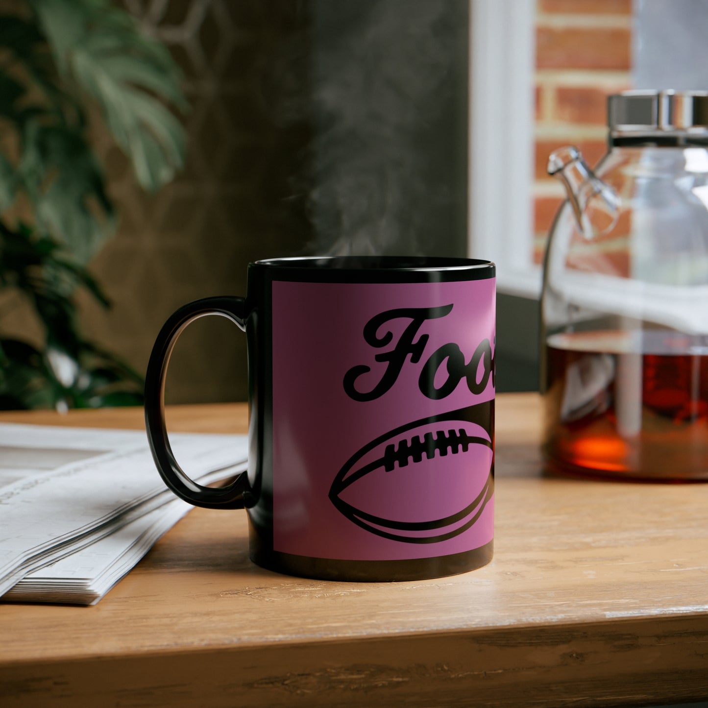 Football Mom Pink and Black 11oz Mug